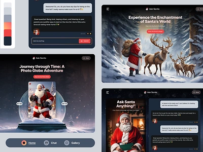 Ask Santa - AI Chat Landing Page ai application artificial chat christmas clean dark mode illustration landing page ui ui design ux visual design web website