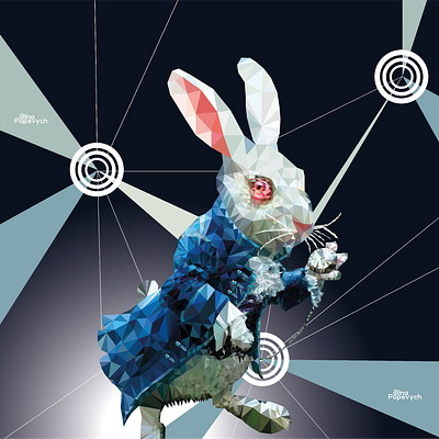 Rabbit from Alice in Wonderland in Low Poly style digitalillustration illustration lowpolyillustration vector vectorart vectorgraphics vectorillustration