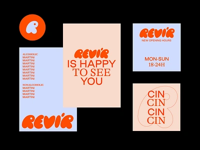 Revír - Visual Identity for a bar in Prague bar brand brand identity branding colors drink drink menu drinks exploration instagram layout design menu pattern typography visual identity