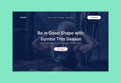 Hero Section for Gymbo landing page ui ux
