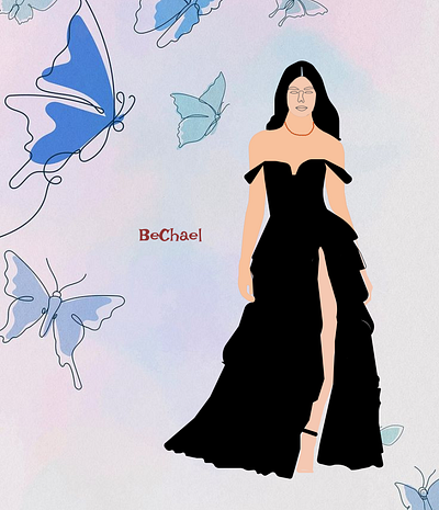 Elegant lady graphic design illustration