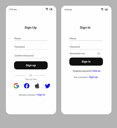 Sign up and a sign in page dailyui design figma