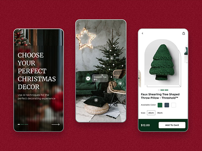 Decor App android app celebration christmas christmas tree cozy decor design hohoho holiday home interface ios new year santa tree ui uiux ux