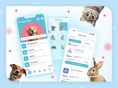 Petcare app app concept design trendy ui ux