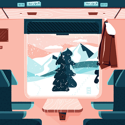 Christmas Express animation christmas cozy express festive gif graphic design landscape loop lottie merry christmas motion graphics procreate procreate dreams snow snowman train transport tree winter