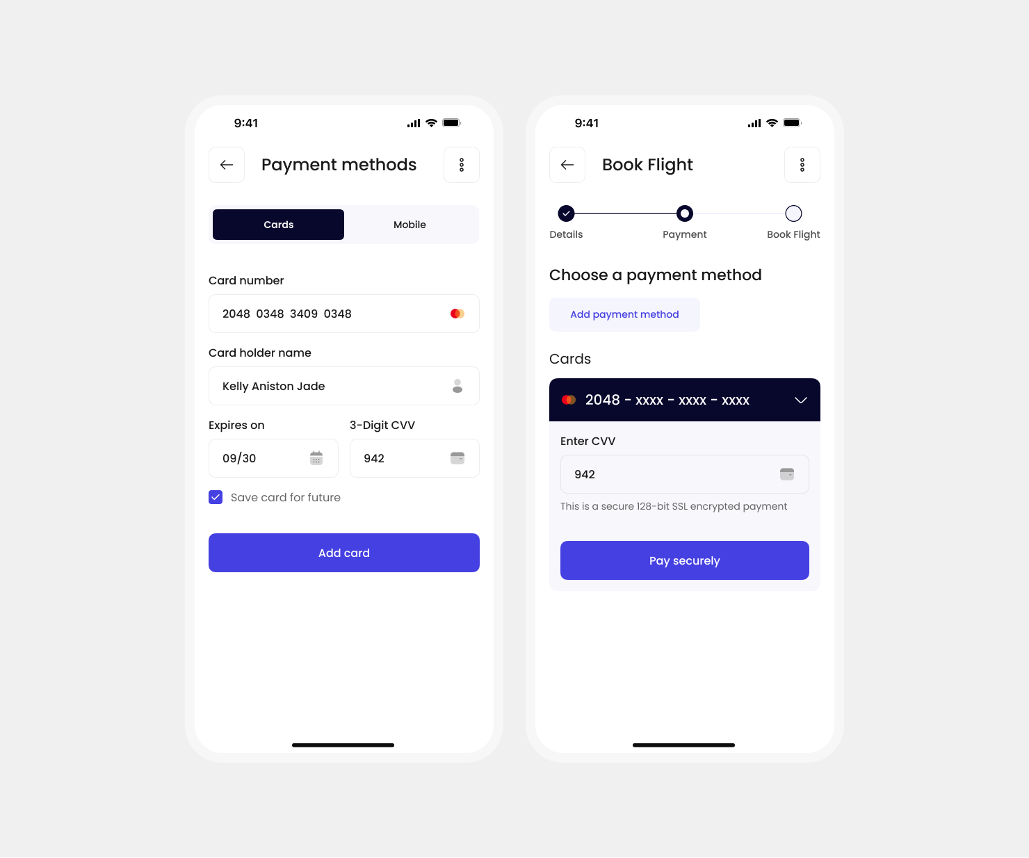 Payment screens - App Design by Sahil Mondal (AlphaCrease Creations) on ...