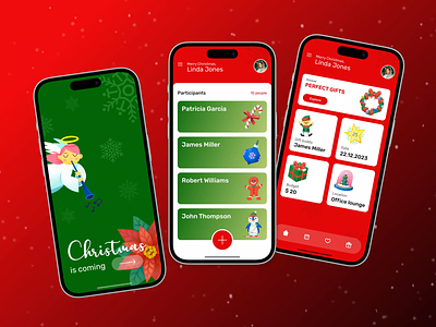 Mobile App Concept | Secret Santa app design christmas design festive gift gift app happy holidays holiday mobile app new year santa secret santa ui winter xmas