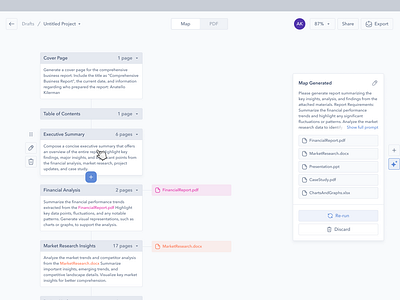 Revolutionize Your Reporting: Effortless, Fast, Flexible ai app design pdf report ui web workspace