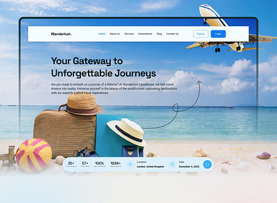 Wanderlust - Travel agency landing page UI design agency website landing page landing page ui landing page ui design travel agency travel agency landing page travel company travel ui travel website ui ui design uiux website design