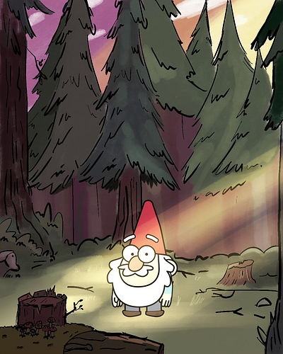 Ode to Gravity Falls 2d animation character design forest gif gnome gravity falls illustration loop motion design motion graphics