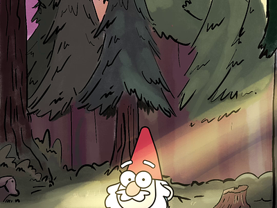 Ode to Gravity Falls 2d animation character design forest gif gnome gravity falls illustration loop motion design motion graphics