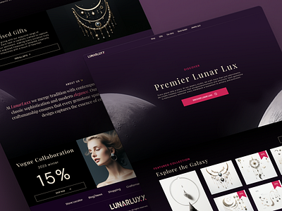Stellar Splendor: Crafting Cosmic Elegance at LunarLuxx branding design e e commerce logo ui ux