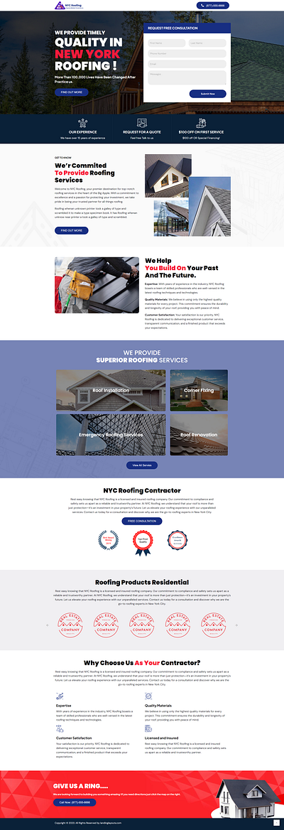 Best Roofing Services Lead Generation Landing Page branding design illustration landing page lead generation template wordpress