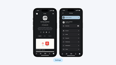 Daily UI #007 - Settings page app clean dark darkmode icons ios minimal mobile app popular settings trending user interface