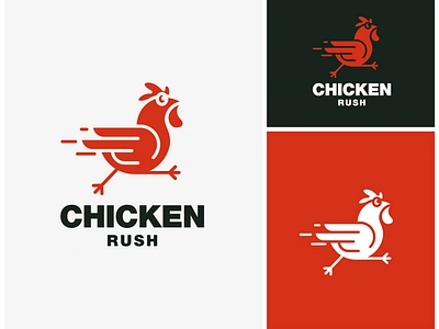 Chicken Rooster Running Rush Logo branding branding logo chicken chicken rush cock creative design graphic design illustration inspiration logo logo design logo inspirations logos poultry rooster rooster running run running rush