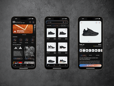 Adidas App Design Concept dailyui design ui uidesign uxdesign