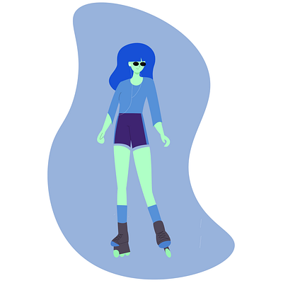 Roller Skates Girl animation illustration