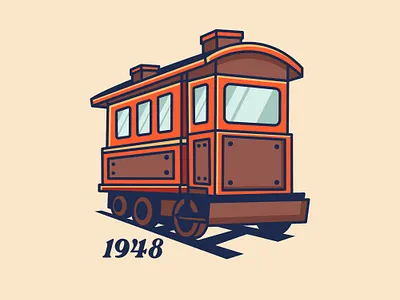 Vintage Caboose animal branding caboose character cute design illustration logo mascot retro station train ui unused vintage