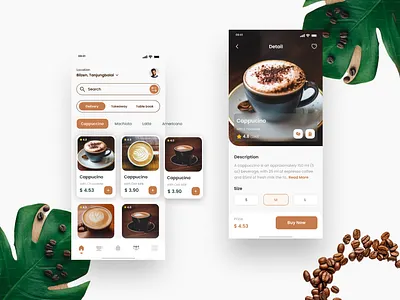 Cafe App cafe app cafe app design coffee dailyui design inspiration mobile app mobile app design ui ui design