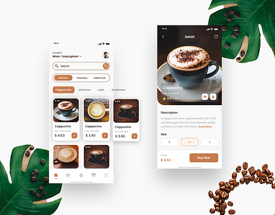Cafe App cafe app cafe app design coffee dailyui design inspiration mobile app mobile app design ui ui design