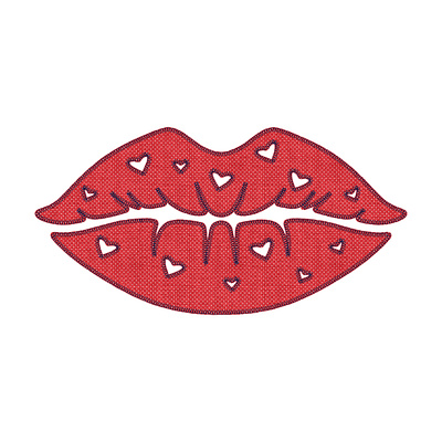 Faux Applique Kiss Graphic graphic design