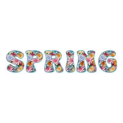 SpringFloral Faux Applique Graphic graphic design