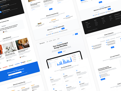 Homepages - Lookscout Design System clean design system homepages landing page layout lookscout saas ui user interface ux