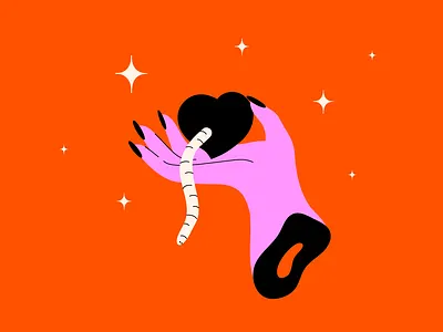 A hand flat hand heart illustration vector