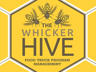 The Whicker Hive Food Truck Service adobeillustrator art artist barley bee bees brand brand design branding design food truck hive hops illustration logo ui