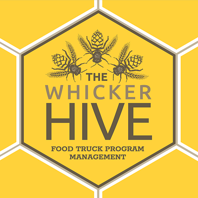 The Whicker Hive Food Truck Service adobeillustrator art artist barley bee bees brand brand design branding design food truck hive hops illustration logo ui