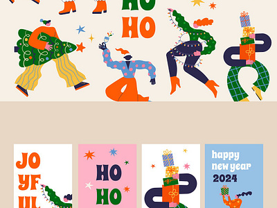 Groovy Bizarre Xmas Characters Font 2024 characters christmas christmas watercolor banner costume disproportionate fun font funeral program funny greeting card groovy happy new year happy new year card illustration merry christmas vectors santa claus santa hat santa hat sticker xmas xmas christmas card
