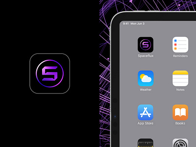 App Icon for Space Company 3d app branding design engineering galaxy league design agency mobile design modern planet product design space spacecraft typography ui user experience web design