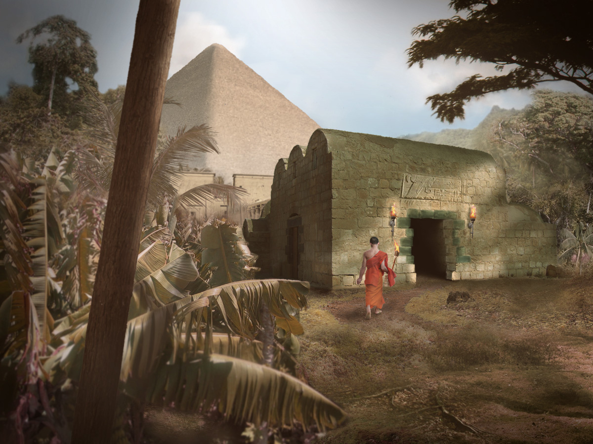 Mystique | Compositing adobe photoshop compositing fantasy fantasy landscape image compositing jungle matte painting pyramid temple temple in jungle