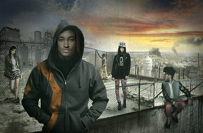 The Rebels adobe photoshop character design city cityscape compositing fashion image compositing matte painting rebel urban urban wear
