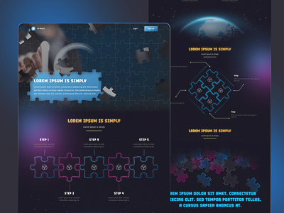 Website with puzzle pieces theme branding landing page ui ux