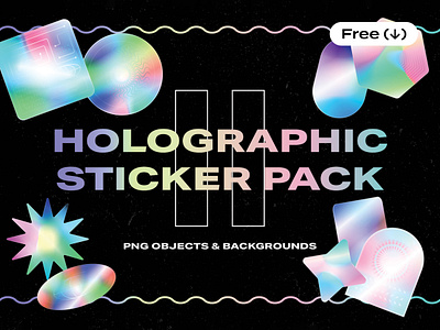 Holographic Sticker Pack 00s background clipart design download free freebie graphics holo holographic objects pastel pixelbuddha png rainbow shape sticker transparent y2k