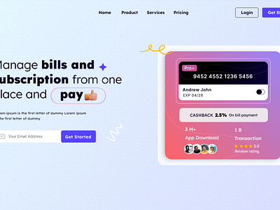 Manage payment UI design branding card clean credit card bills dashboard design details landingpage minimal mobile money pamentui pay product trendingpage ui ui design of payment card uiux design web design webdesignforpayment