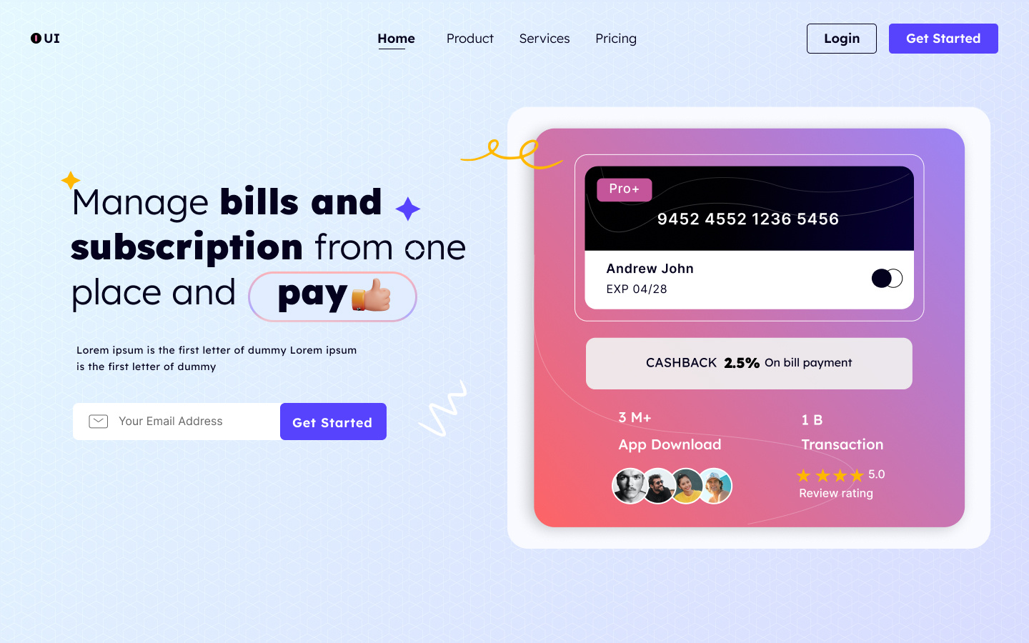 Manage payment UI design by Pankaj on Dribbble