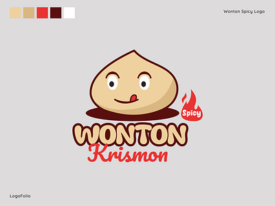Wonton Spicy Logo cute food inpiration logo logodesign logofolio logos mascot modern logo simple spicy