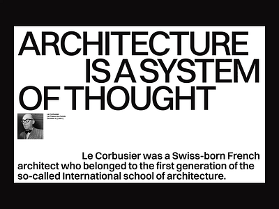 Le Corbusier animatuon architecture brand branding clean design digital grid layout swiss typography