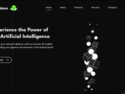 Cube Wave - Landing Page 3d animation dark theme dora figma landing minima minimal design motion graphics