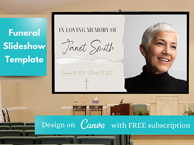 White Ivory Funeral Slideshow Template digital template funeral slideshow funeral template photo collage photo template slideshow slideshow template