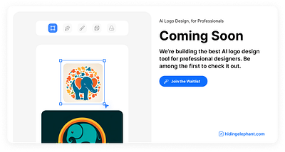 Hiding Elephant ✨ AI Logo Design ai logo design branding design graphic design illustration logo