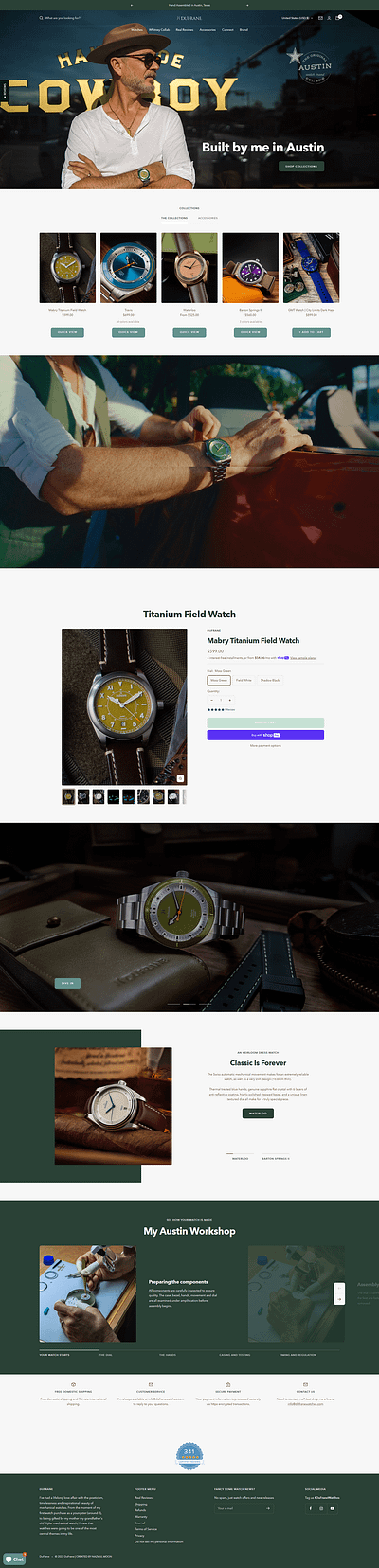 DUFRANE shopify store ui ux designer watches website