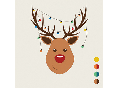 Christmas deer adobe design digital digitalillustration graphic design illustration illustrationoftheday illustrator vector