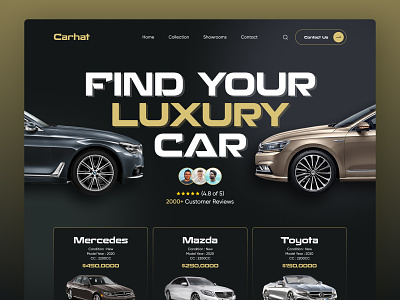 Carhat - Car Selling Website Design black ui black ui design branding car car rent car rental website car sell car selling ui car selling web design car website design graphic design illustration landing page ui ui design user experience user interface ux web design