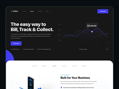Marketing Website branding concept fintech ui ux