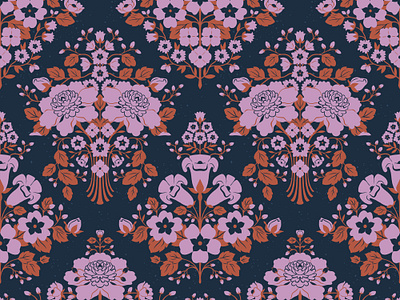 Peony Brocade brocade damask digital fabric floral flowers illustration jacquard peony repeat repeating pattern surface design wallpaper