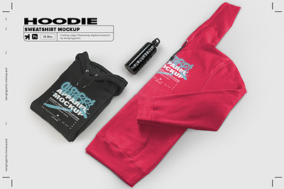 Hoodie Presentation Mockup apparel collection color essentials hanging hoodie lookbook oversize presentation print product pullover sweatshirt template