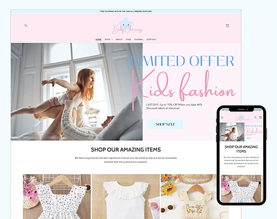 Baby Charming Store ecommerce shopify ui webste